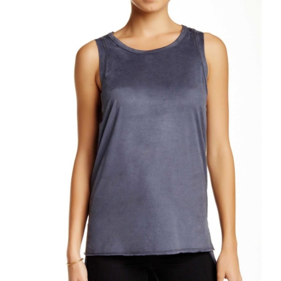 Harlowe & Graham Tops - Harlowe & Graham camel suede drop hem tank